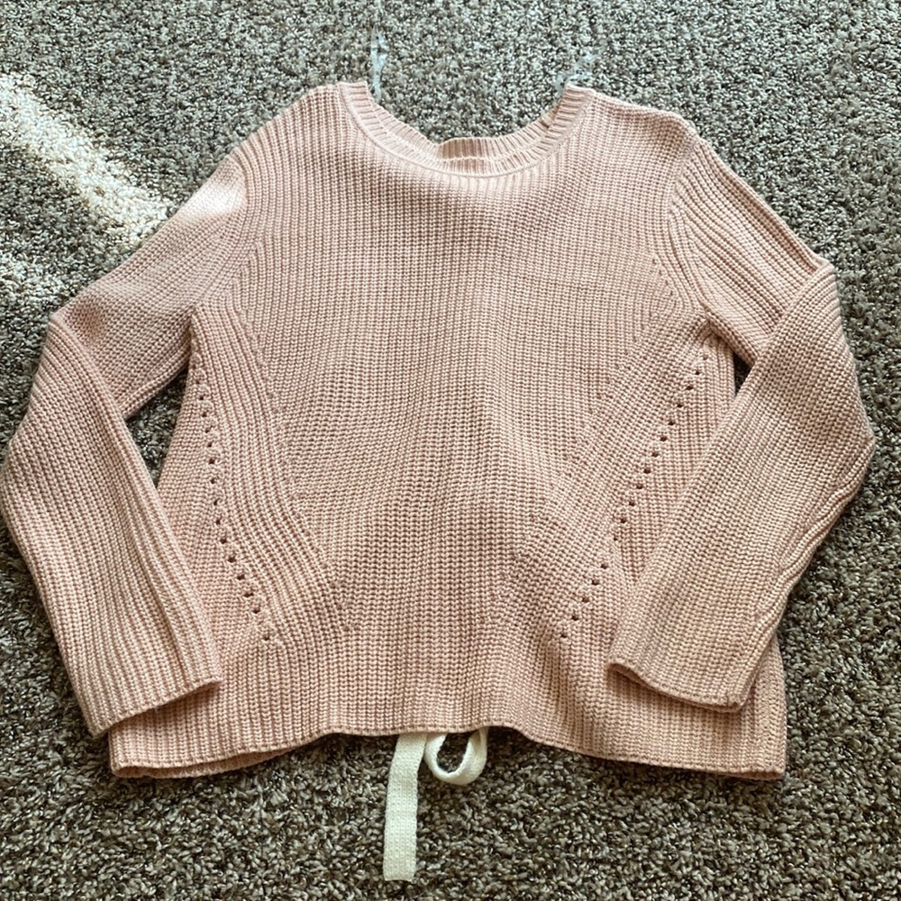 Light Pink Sweater with white bow